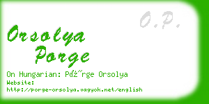 orsolya porge business card